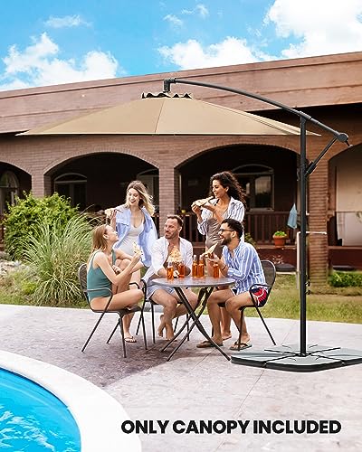 Crestlive Products Universal Patio Umbrella Replacement Canopy For 10Ft 8 Ribs Offset Umbrellas, Canopy Only (Tan) #TOP2
