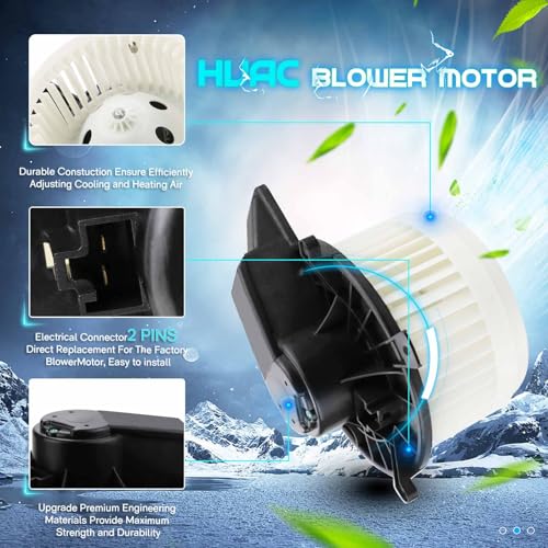 Image of Front HVAC Heater Blower Motor with Fan for 2011-2024 Dodge Durango / 2008-2020 Dodge Grand Caravan /2008-2016 Chrysler Town & Country /2011-2021 Jeep Grand Cherokee 700216