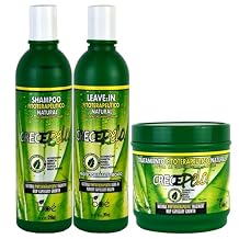CrecePelo 3 Piece Set Phytotherapeutic Shampoo, Deep Repair Mask & Leave-In Cream Strengthens, Hydrates & Nourishes Hair Natural Plant-Based Formula