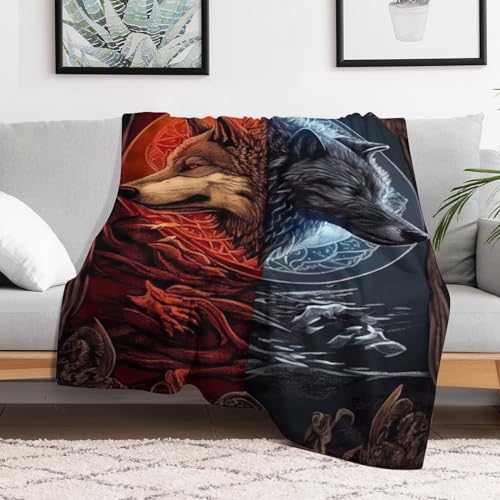 Manta de forro polar de lobo suave y ligera manta de sofá acogedora 3