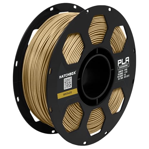 Image of HATCHBOX 1.75mm Bronze PLA 3D Printer Filament, 1 KG Spool, Dimensional Accuracy + /- 0.03 mm, 3D Printing Filament
