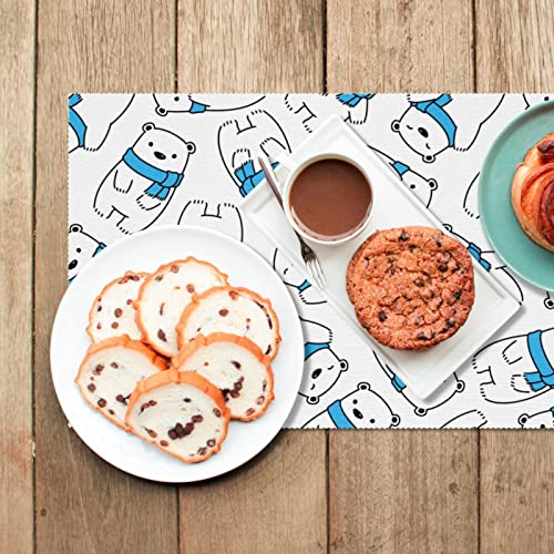 Set de table bleu ours polaire pour vos repas de famille