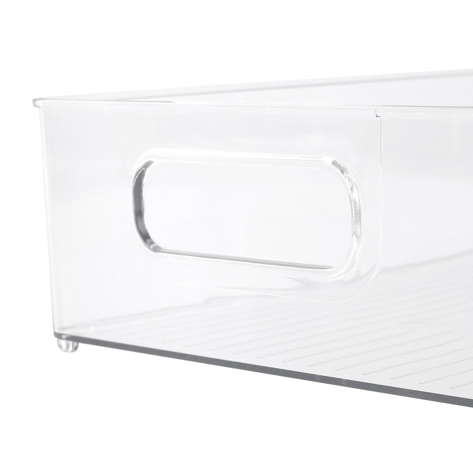 FUNSUEI Set di 6 organizer per frigorifero, 3 misure, contenitore per frigorifero, contenitore con manico, trasparente, organizer in plastica per la cucina
