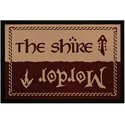 MoonWorks® Fußmatte mit Spruch The Shire Mordor Türmatte für Film-Fans Fantasy rutschfest &...