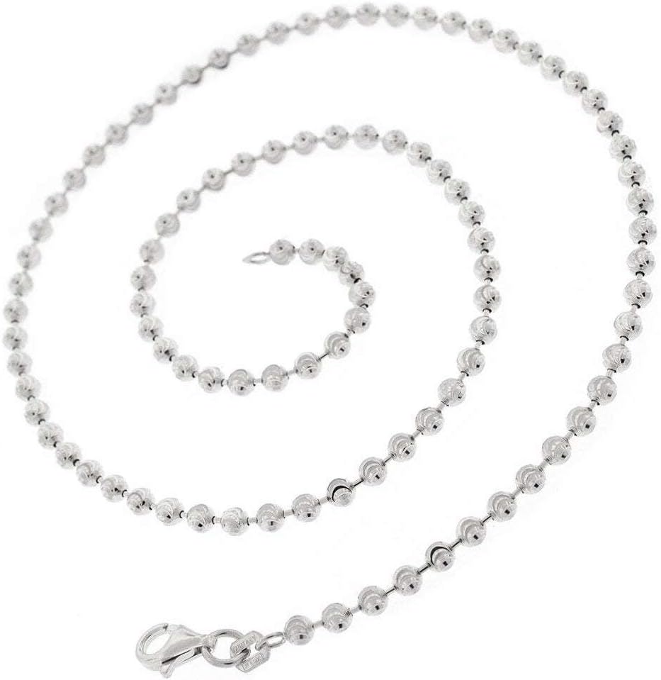 Blue Apple Co. 3MM Moon Cut Chain 925 Solid Sterling Silver Available In 8"-30" Inches