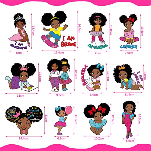 12 Pcs Black Girl Iron On Patches T Shirt Iron On Transfer Decals Clothing Iron On Stickers For Diy Women Girl Coat Backpack Jackets Decoration (Classic Style) #TOP1