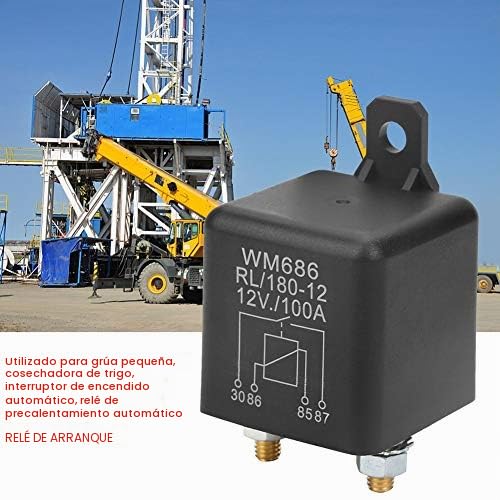 Akozon Relé WM686 100A normal abierto pesado relé de arranque para batería de control de encendido/apagado RL/180 DC 12V