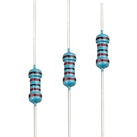 Vista 100 de 100pcs 1 ohm Resistor 1/4w (0.25 W) Resistencia fija de película metálica de tolerancia ±1%, múltiples valores de resistencia opcional
