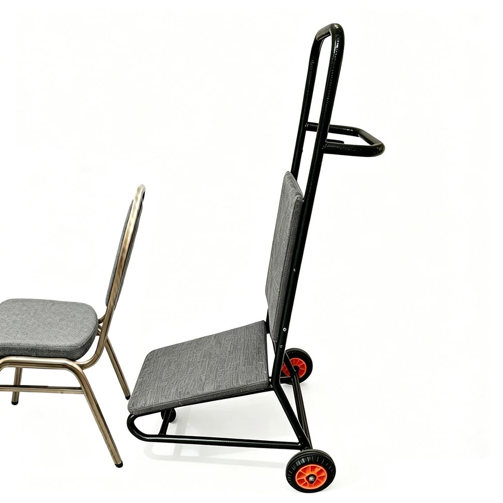 HEFJIAYCIQ Banquet Chair Trolley, Stack Chair Cart for Large Events with 6-Inch Silent Wheels, for Transport Easily Storage Solution,Gray