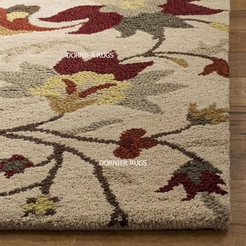 Image of 6x8 Ft Wool Tufted Carpet - Elegant Handcrafted Traditional Rug for Bedrooms, Living Rooms & Studios
