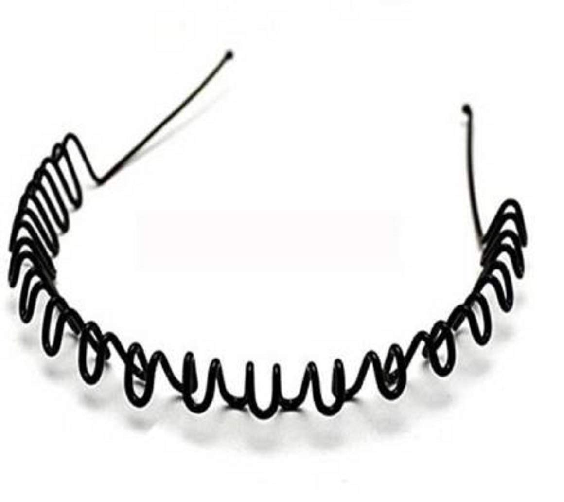 Hair Jewellery Daily Use Black Metal Hair Curler Hair Band for Men Women Tweak Zigzag Wave Hairband