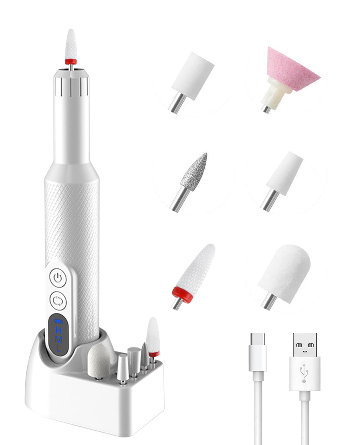 Portable Electric Nail Drill for Women - Efile Nail Grinder Tool for Fingers Toenails Acrylic Nails - 18000 PRM Rechargeable Manicure Pedicure
