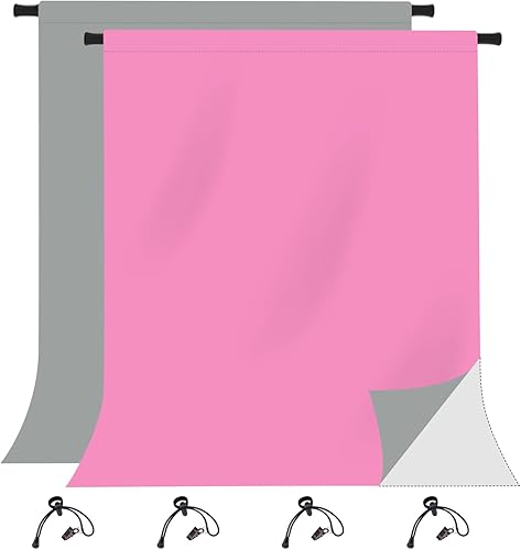 KUKUSOUL KUSKX001 - Telón de fondo gris de poliéster para fotografía de 5 x 7 pies, fondo reversible para fotografía