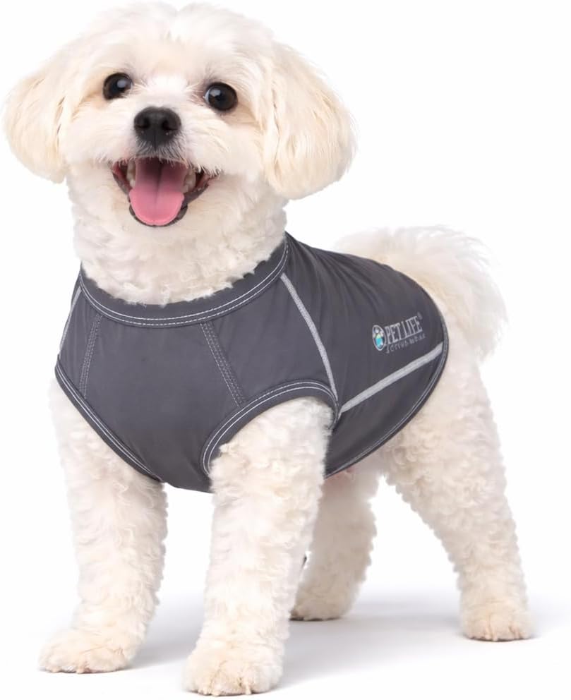 Pet Life ® Active Racerbark 4-Way Stretch and Quick Dry Fitness and Yoga Reflective Performance Dog T-Shirt Tank Top
