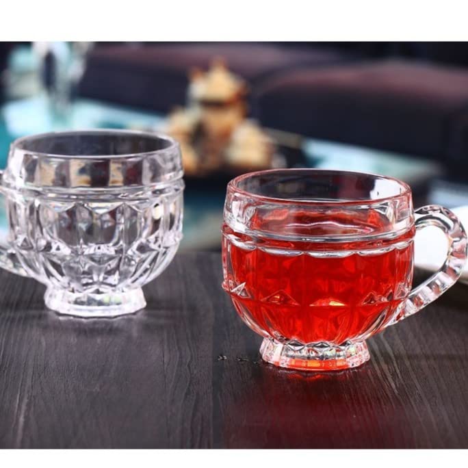 Image of MULTI ZONE 250 ML Crystal Clear Toughened Glass Tea Cup with Convenient Solid Handle Cups, Espresso Mug Set for Tea, Coffee, Hot /Cold Drinks (MZ-04)