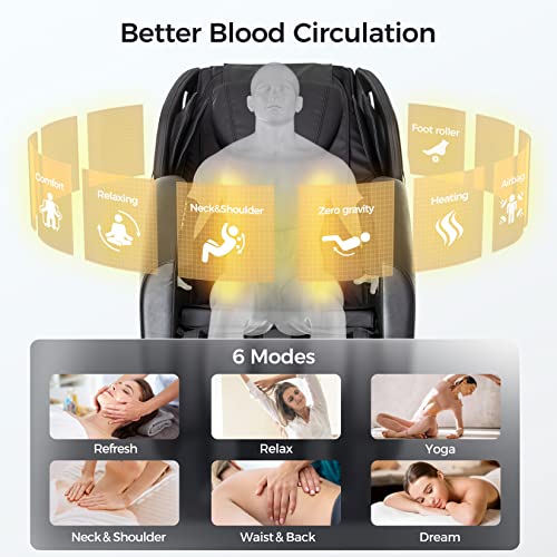 Bosscare Massage Chair Recliner With Zero Gravity, Full Body Airbag Easy To Assemble With Bluetooth Speaker, Foot Roller Black #TOP4
