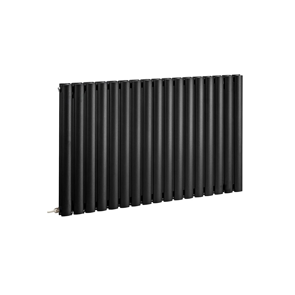 Milano Aruba 1200W Black Horizontal Double Oval Panel Electric Radiator - 635mm x 1000mm