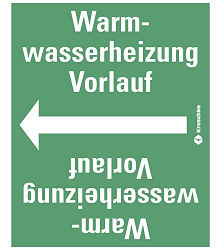 LEMAX® Rohrleitungsband Warmwasserheizung Vorlauf,praxisbewährt,ab Ø 50mm,grün/weiß,33m/Rolle