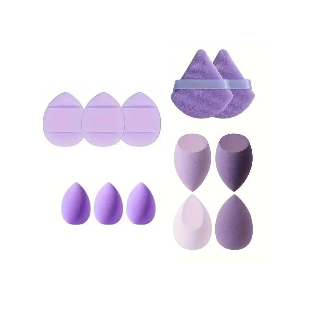 12 Pcs Makeup Sponges Set With Storage Jar, 4 Beauty Blender Sponge, 3 Mini Makeup Sponge & 2 Triangle Puff Set, 3 Finger Puff Makeup Sponges for Foundation, Liquid, Cream, Powder, Multicolor Makeup Sponge Set for All types Of Skin-image-13