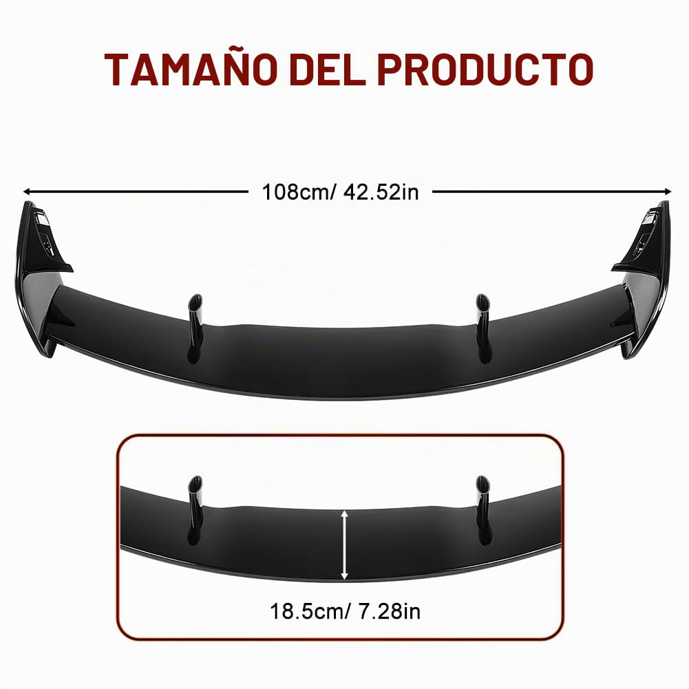Alerón de techo trasero compatible con Mercedes Benz Clase A W176 A250 A45 A180 A200 AMG 2013-2018 Separador de labio de techo trasero Alerón de maletero de techo (Negro brillante)