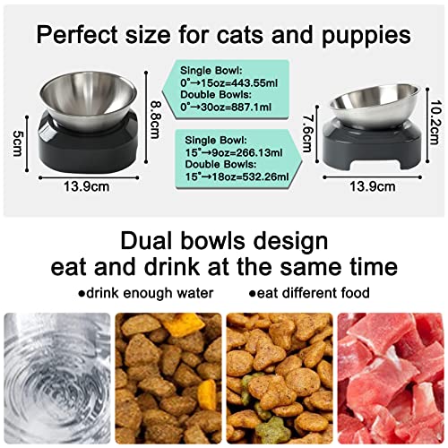 Pewingo BRACETEK Raised Cat Bowl With Stainless Steel thumb #1