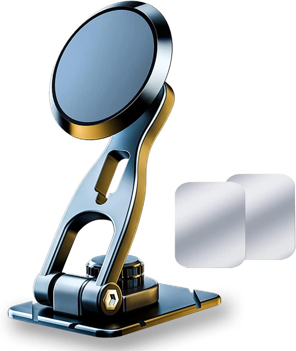 JYFKINN Magnetic Phone Holder for Car Alloy Folding Magnetic Car Phone Holder Strong 6 Magnets Car Magnetic Phone Mount 360° Rotation Magnetic Cell