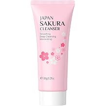 dPois 150g Cherry Blossom Natural Facial Cleanser for Women Girls Gentle Hydrating Face Wash Daily Skincare Soothing Sensitive Skin Pink One Size