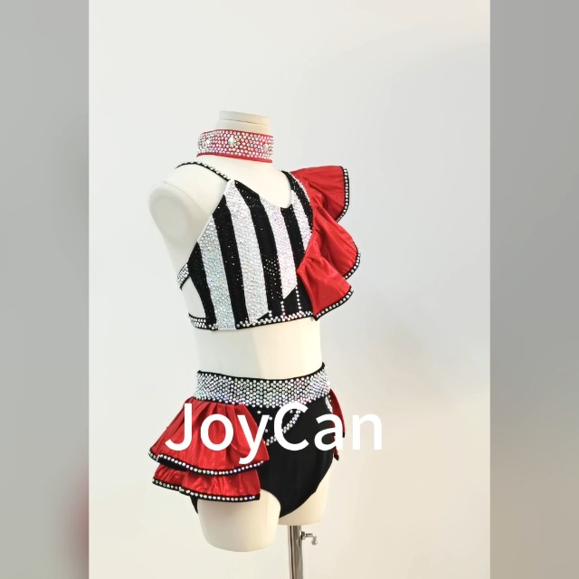 Disfraz de baile lírico rojo para niñas 11-13 años miniatura 7