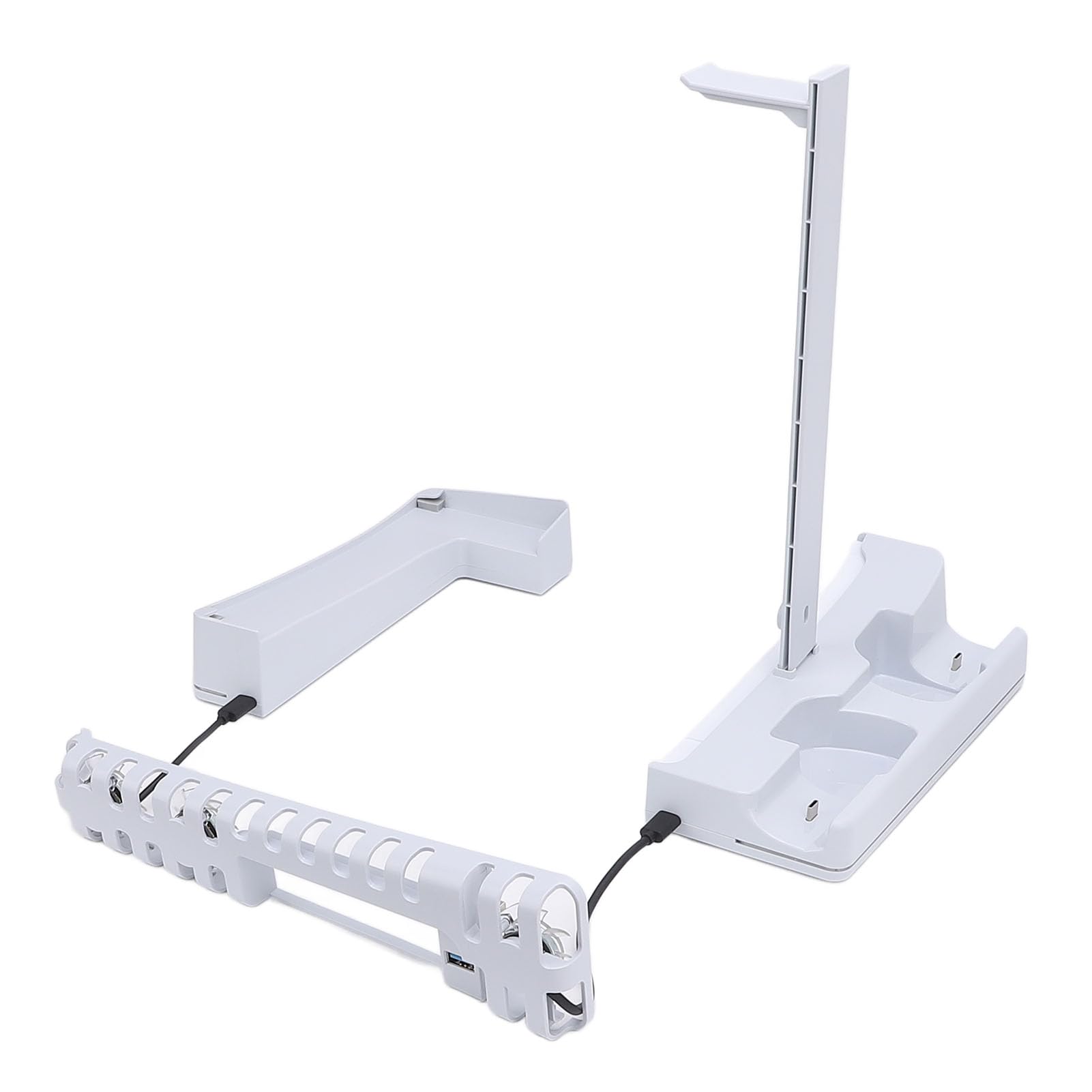 Soporte Horizontal con Ventilador de Refrigeración y Cargador Doble para Mandos, 14 Efectos de Iluminación RGB, Carga Rápida para Jugadores de Consola