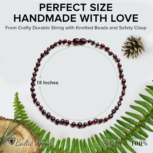 Baltic Proud Amber Necklace for Women and Men (Authentic, Certified) - 18 inches, Cherry (Polished) - Unisex Amber Jewelry for Adults - Bead Necklace3