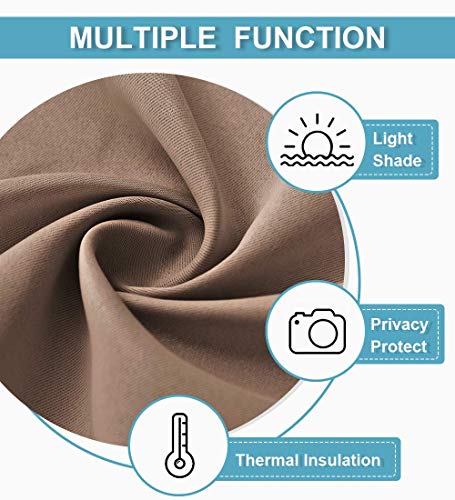 Image of RYB HOME Room Divider Blackout Curtains, Thermal Insulated Privacy Drapes Vertical Blinds for Living Room Bedroom Office Dining Room Separator, W60 x L96 inch, Cappuccino, 1 Panel