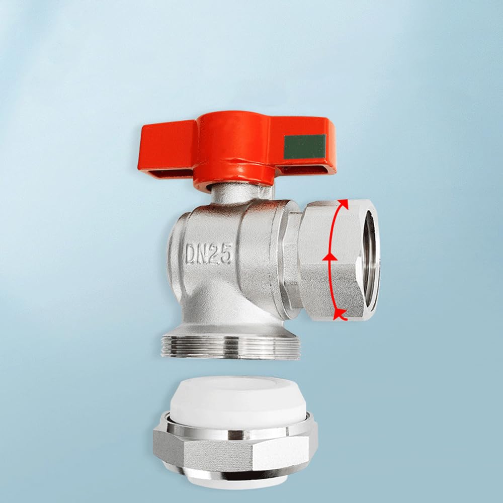 Tubería de Agua de 1" BSPP Hembra con Rosca de Codo y unión esférica, Accesorio for medidor de Agua, Tubo de latón de 25 mm/32 mm.(32mmx 1 Inch)