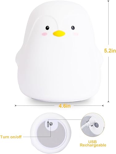 Miniatura 12 de Tremdwoto Luz nocturna de gato para niños, bonita luz nocturna colorida para bebé, lámpara de luces de noche blanda de 3 horas, temporizador de 3