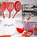 Culinary Couture 6-Piece Stainless Steel & Silicone Kitchen Utensils Set, Silicone Cooking Utensils, Heat Resistant Kitchen Cooking Utensils Set, Red