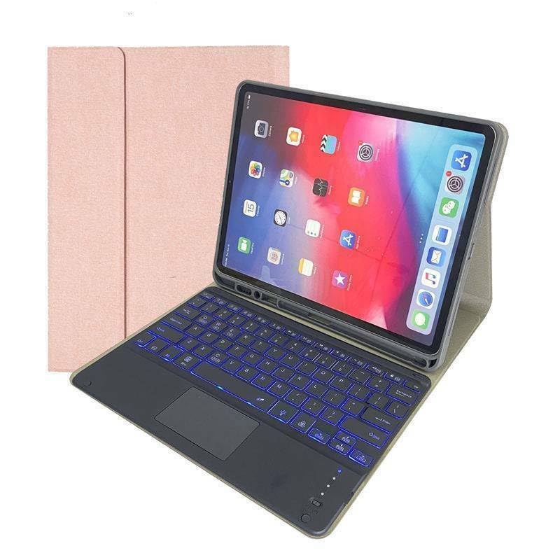 Teclado para iPad Pro 12.9 2015 táctil con funda rosa contra arañazos