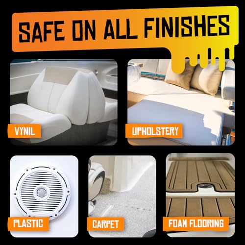 Image of Boat Juice 2in1 Interior Boat Cleaner & Protectant Spray | Vinyl Boat Seat Cleaner + Ceramic UV Protection | Also for Upholstery, Carpet | Marine Detailing, Orange Creamsicle Scent, Made in USA (32oz)