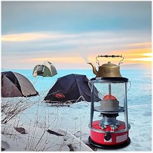 Noodsituatie kerosine verwarming camping kachel convectie olie kachels stralende brander 4.6L/6L kerosine lont verwarming voor buiten terras wandelen tent (kleur: rood (4.6l 6 lont))