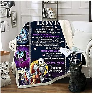 Yzzlh Soft Warm Kids Adults Fleece Throw Blanket, Nightmare Before Christmas Printed Skull Blanket for Couple, Skull Bedding for Bed Couch,100% Microfiber (A,130X150cm)
