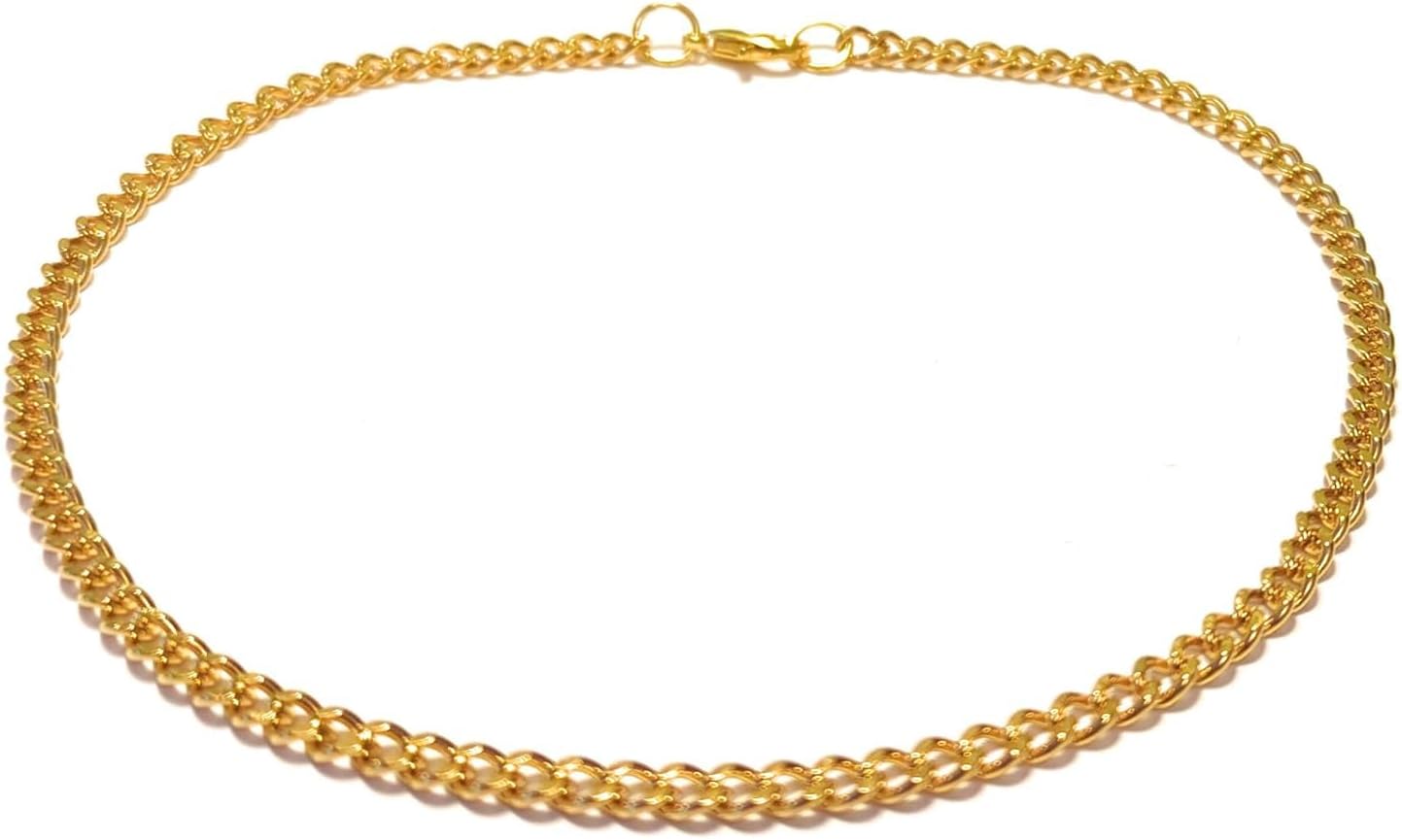 12 Inch Plated Gold Stainless Steel Curb Link Anklet Chain Comfortable Flat Links Gift Boxed Plus Size - Image 5