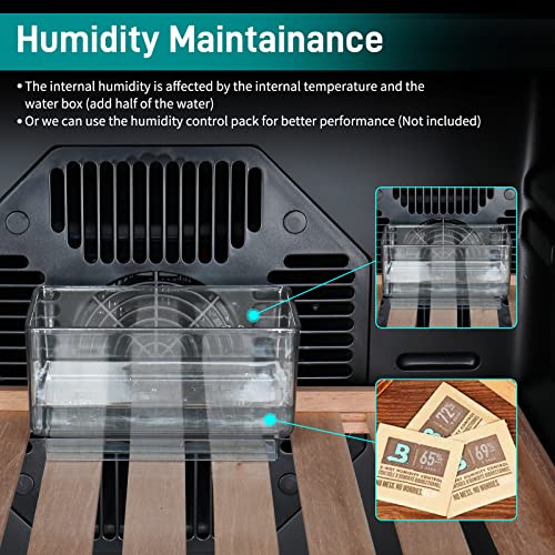 Bonnlo 50L Electric Cooler Humidor, 300 Counts Capacity, With Spanish Cedar Wood Shelves & Drawer, Electronic Humidor For Men Father Husband #TOP4