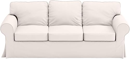 Miniatura 6 de La funda de repuesto para sofá es compatible con el sofá Ektorp de tres asientos o 3 asientos IKEA. Funda Ektorp (poliéster lino beige, sofá de 3