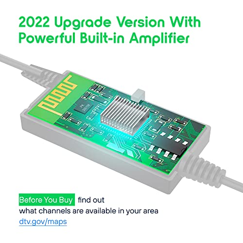 Antier Amplified Indoor Outdoor Digital Tv Antenna – Powerful Best Amplifier Signal Booster Up To 450 Miles Range Support 8K 4K Full Hd Smart And Older Tvs With 16Ft Coaxial Cable [2022 Release] #TOP2