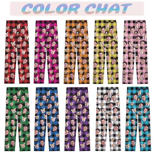 Custom Pajamas Pants with Photo for Men Women:Made in USA Personalized Pajama Trousers,Gifts for Wife Husband2