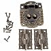 Dophee Decorative Wood Case Box Antique Embossing Hasp Latch Lock with Mini Hinge and Screws