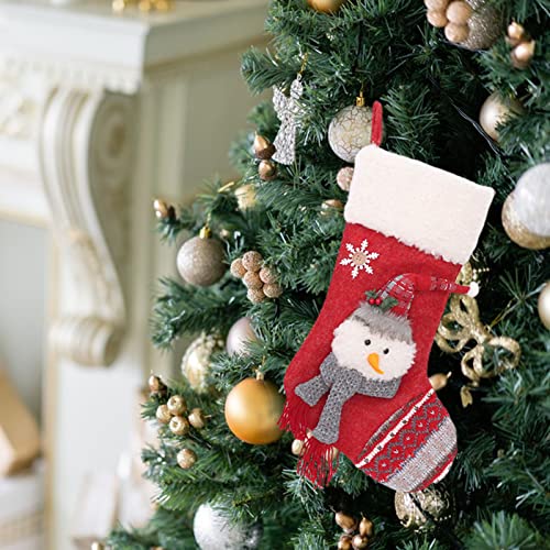 YOZUMD Meia de Natal, boneco de neve leve colorido chapéu pontiagudo bolsa de armazenamento de doces