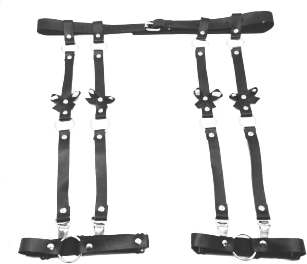 Garter Bow Suspender Set Leg Garter Belts with Straps Adjustable Waist for Plus Size Punk Decor for Show