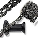 【Bricolage occasionnel】 Cette décoration en ruban sparkle cristal diamant argenté est parfaite pour décorer des robes, des vêtements, des sacs à main, des bouteilles, des bougies, des vases, des téléphones portables, des étuis de téléphone portable, des bandes de cheveux, des épingles à cheveux, des cadres photo, des voiles de mariée, des fêtes de mariage, des fenêtres, toutes sortes de décorations de vacances, des décorations de maison ou de jardin, des projets artistiques, etc.