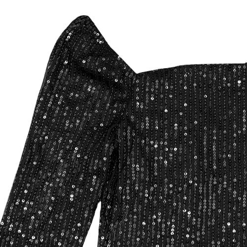 Image of Women Sparkle Sequins Mini Dress Sexy Tie Back Bodycon Dress Long Sleeve Shiny Evening Dresses Night Out Party Outfits