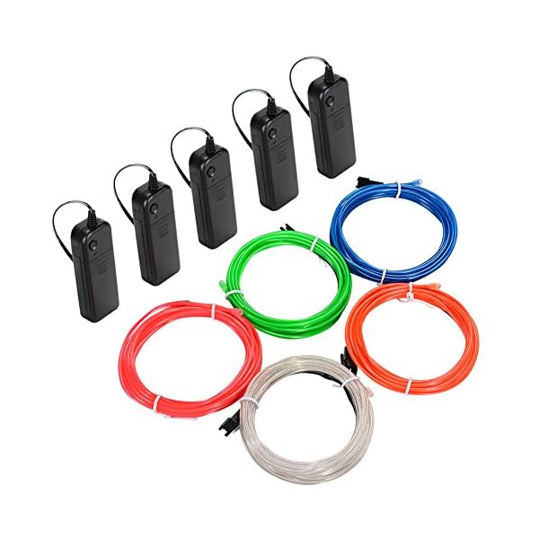 Litake EL Draht, 5x3m Neonlicht batteriebetriebene Elektrolumineszenz Draht leuchtende Strobe dekorative Licht für Xmas…