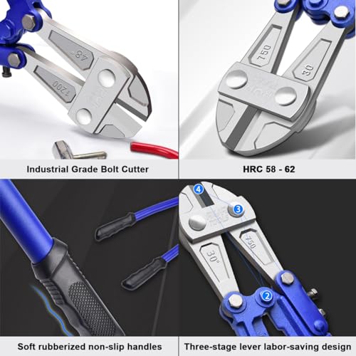 ZrgGea Bolt Cutter 36 inch | Heavy Duty Wire Cutters | Industrial-Grade Heavy-Duty Bolt Cutters, Forged from T8 Alloy Steel, Hardness HRC62, Knives for Cutting Rebar, Screws, Fences and Padlocks